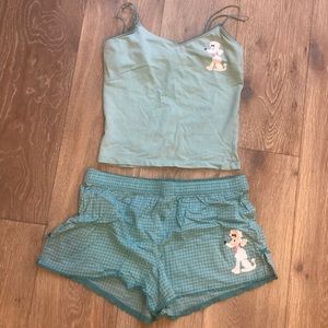 Tiffany blue pajama set with white poodles